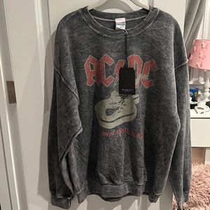 NEW W TAG grey AC/DC Fleece/Crewneck